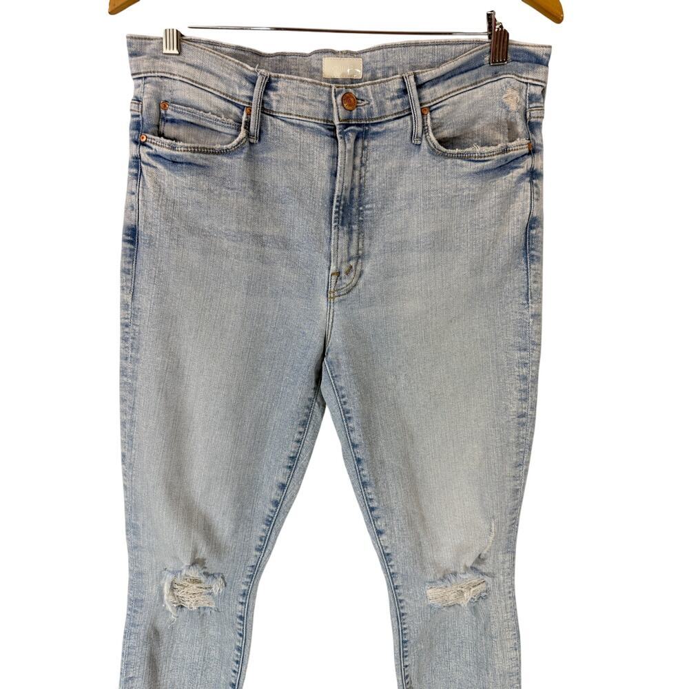 MOTHER The Stunner Zip Ankle Step Fray Jeans Rolling In The Bushes Size 31 - Picture 4 of 12